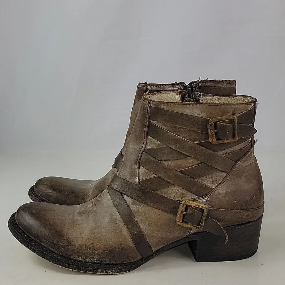Freebird‎ By Steven Sammi Brown Leather Ankle Boots